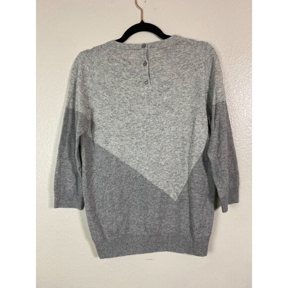 J.Crew Merino wool Blend Gray Colorblock Sweater Women Size Medium Cozy capsule - Picture 2 of 14